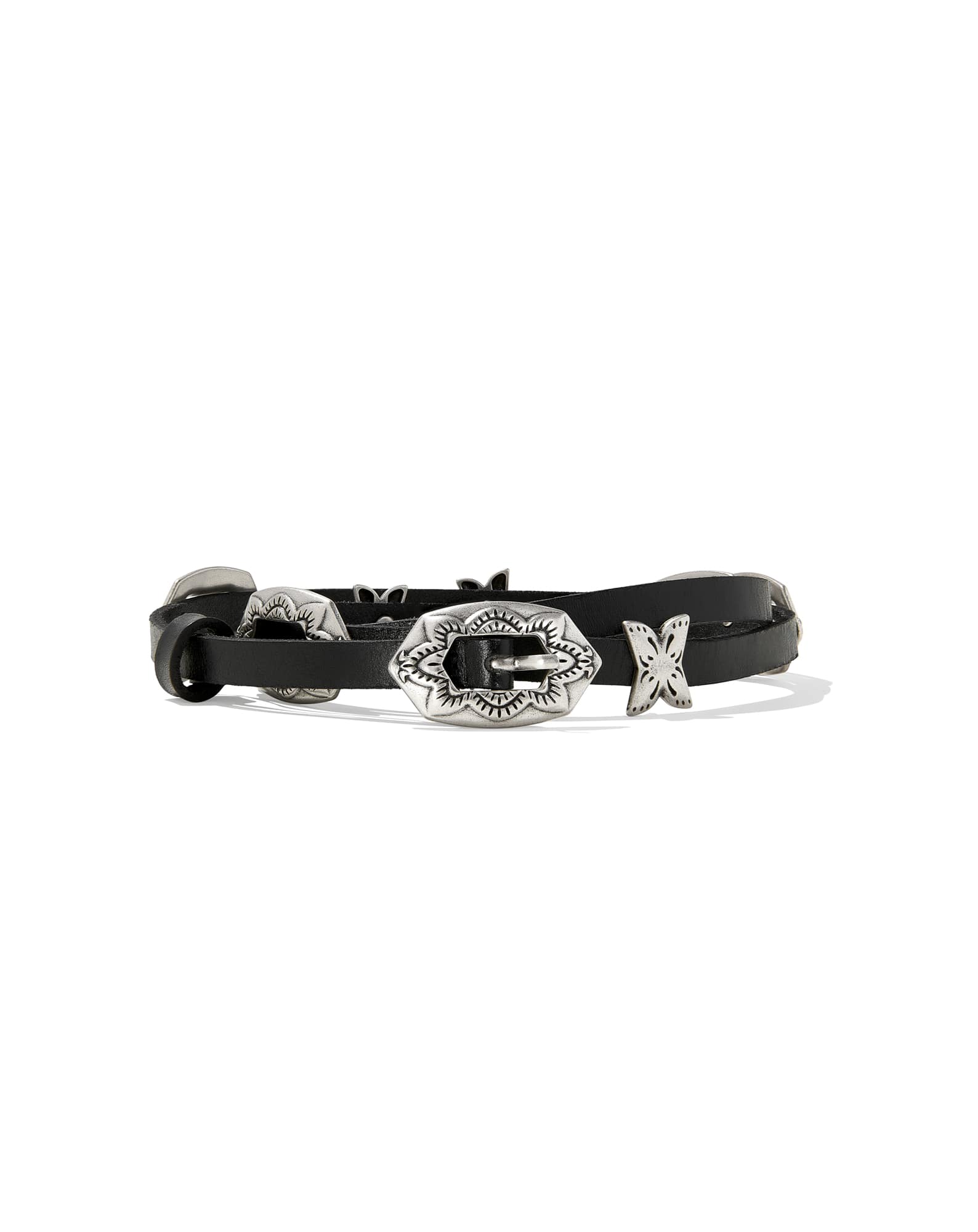 Concho Thin Belt in Black Leather | Kendra Scott